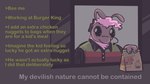 ambiguous_gender antennae_(anatomy) anthro biped black_eyes brown_body burger clothing collared_shirt curly_hair drive-thru electronics employee fast_food_employee food fur green_text greentext_(format) hair headgear headphones headset headset_microphone holding_bag humor pink_body pink_fur pink_hair polo_shirt shirt smile solo text topwear uniform window wordplay clawheld burger_king arthropod bee hymenopteran insect 16:9 digital_media_(artwork) hi_res widescreen