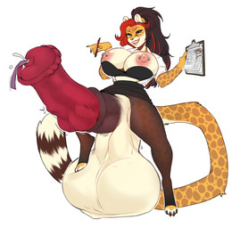 accessory animal_genitalia animal_penis anthro areola balls barbell_piercing big_balls big_breasts big_penis bodily_fluids bottomwear bow_ribbon breasts brown_hair clipboard clothing cock_vore cum duo equine_genitalia equine_penis eyelashes fur genital_fluids genitals gynomorph gynomorph/gynomorph gynomorph_pred gynomorph_prey hair hair_accessory hair_bow hair_ribbon heart_symbol horn huge_balls huge_penis hyper hyper_balls hyper_genitalia hyper_penis intersex intersex/intersex intersex_pred intersex_prey long_eyelashes markings medial_ring miniskirt motion_lines multicolored_hair nipple_dip nipple_piercing nipples pen penile penis piercing ponytail red_hair ribbons simple_background skirt spots spotted_arms spotted_body spotted_ears spotted_face spotted_fur spotted_legs spotted_markings spotted_tail spotted_thighs tail tail_markings two_tone_hair vore white_background sweetburn journee_(sweetburn) sabel cheetah felid feline mammal hi_res
