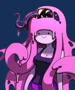 bodily_fluids breasts candy cleavage clothed clothing dessert female food food_hair goo_hair hair not_furry open_mouth pink_body pink_hair pseudo_hair saliva sharp_teeth shirt solo tank_top teeth tongue tongue_out toony topwear discount-supervillain adventure_time cartoon_network princess_bubblegum candy_people_(at) food_creature humanoid living_candy monster monstrous_humanoid tentacle_humanoid 5:6 alpha_channel digital_media_(artwork)