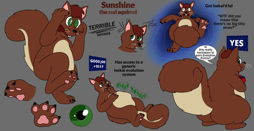butt digestion_noises feral humor isekai male rear_view solo text vore weight_gain lizarddude812 sunshine_(lizarddude812) mammal rodent sciurid tree_squirrel absurd_res english_text hi_res