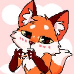 1:1 :3 aworgfen_(artist) blush bodily_fluids canid canine chest_tuft cum cum_on_body cum_on_chest cum_on_face cum_on_feet cum_on_hand digital_media_(artwork) feet female feral fox fox_ears fox_tail fur genital_fluids hi_res inner_ear_fluff looking_at_viewer mammal multicolored_body multicolored_fur pappy_(vkontakte) pink_background pixel_(artwork) pupils simple_background smile smiling_at_viewer solo tuft two_tone_body two_tone_fur vkontakte yellow_sclera