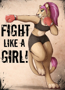 action_pose anthro blue_eyes bottomwear boxing boxing_gloves bra clothing dipstick_tail eyebrows female fur hair handwear inner_ear_fluff markings midriff multicolored_tail muscular muscular_anthro muscular_female on_one_leg pink_hair pink_nose ponytail pose punch purple_tail_tip shorts smile solo sport sports_bra standing tail tail_markings tan_body tan_fur text tuft underwear whiskers lizet dixie_lioness felid lion mammal pantherine 2019 english_text hi_res signature