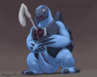animal_genitalia animal_penis blue_body bodily_fluids cum cumshot ejaculation erection feral flippers genital_fluids genitals male masturbation open_mouth orgasm penile penile_masturbation penis raised_tail rock seminal_groove shell simple_background solo tail turtle_penis pokegontc nintendo pokemon carracosta fossil_pokemon generation_5_pokemon pokemon_(species) reptile scalie 2025 5:4 digital_media_(artwork) hi_res