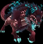 claws fangs feral horn tail teeth blitzdrachin conditional_dnp capcom monster_hunter mythology fan_character remi_(yeenbitez) dragon hybrid hyena mammal mythological_creature mythological_scalie scalie 2023 alpha_channel tagme