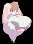 anthro areola big_breasts breasts cleavage clothed clothing female huge_breasts looking_at_viewer mature_female nipples solo kendalljt sega sonic_the_hedgehog_(series) vanilla_the_rabbit lagomorph leporid mammal rabbit alpha_channel