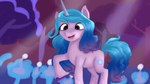 female fetlocks horn open_mouth scene_interpretation smile solo jbond hasbro mlp_g5 my_little_pony mythology izzy_moonbow_(mlp) equid equine horse mammal mythological_creature mythological_equine pony unicorn 16:9 hi_res widescreen