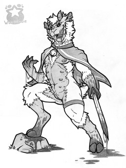 andromorph anthro bell belly_nipples blood blood_in_mouth blood_on_face blood_on_hand blood_on_object blood_on_weapon bodily_fluids clothed clothing ear_piercing ear_ring genitals horn intersex melee_weapon multi_nipple nipples partially_clothed piercing ring_piercing solo sword vulva weapon woogigooie cult_of_the_lamb massive_monster_(studio) lamb_(cult_of_the_lamb) bovid caprine mammal sheep 2025 hi_res traditional_media_(artwork)
