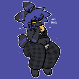anthro belly burger f4ngb4ngz food grim_(f4ngb4ngs) holding_food holding_object slightly_chubby solo f4ngb4ng f4ngb4ngs nintendo pokemon grim_(f4ngb4ng) eeveelution generation_2_pokemon pokemon_(species) umbreon 1:1 absurd_res hi_res