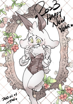 3_toes 5_fingers anthro arm_tuft blush bodily_fluids bunny_costume chest_tuft clothing costume crying facial_tuft fangs feet fingers fluffy fluffy_tail food fruit leg_tuft male on_one_leg one_calf_up open_mouth picture_frame plant solo standing tail teardrop tears teeth text toes tongue tuft young young_anthro taco0909 undertale undertale_(series) asriel_dreemurr boss_monster_(undertale) bovid caprine mammal 2023 english_text hi_res signature