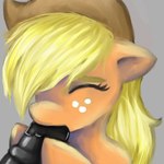 1:1 applejack_(mlp) duo equid equine eyes_closed female freckles friendship_is_magic grey_background hasbro hay horse male male/female mammal my_little_pony oral pony quadruped rainbowsprinklesart simple_background
