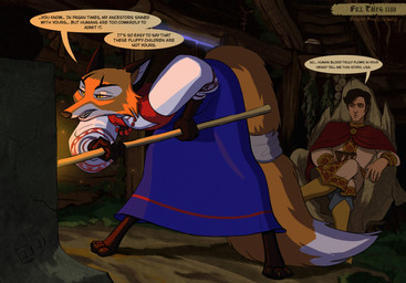 anthro barefoot black_facial_markings black_markings bowl cabin chair container crossed_legs dialogue duo explanation facial_markings feet female fire firelight furniture head_markings holding_object inside jewelry leaning leaning_forward male markings necklace no_shoes nobleman open_mouth paintbrush_tail shoeless sitting spread_legs spreading standing teeth tending wood wood_chair wood_furniture sir_paulus lisabeth_(lord_paulus) pavel_(sir_paulus) canid canine canis fox human mammal hi_res