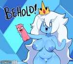 areola areola_slip big_breasts blue_body breasts crown female genitals hair headgear humor ice long_hair nipples pubes pussy solo thick_thighs somescrub adventure_time cartoon_network ice_queen elemental_creature elemental_humanoid human humanoid ice_creature mammal mineral_fauna hi_res meme