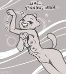 anthro breasts female mature_female nipples nude paw_pose pose solo star hatebit cartoon_network the_amazing_world_of_gumball nicole_watterson domestic_cat felid feline felis mammal 2021 hi_res meme monochrome