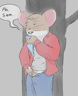 bottomwear brown_body brown_fur buckteeth clothed clothing dialogue fur genitals grey_background holding_clothing holding_object holding_panties holding_underwear hoodie humanoid_genitalia humanoid_penis male masturbation narrowed_eyes open_bottomwear open_clothing open_hoodie open_pants open_topwear panties pants penile penile_masturbation penis plant simple_background sniffing sniffing_clothes solo squint stroking_penis teeth text topwear tree underwear underwear_sniffing amomw beneath_the_trees_where_nobody_sees nigel_albright mammal mouse murid murine rodent 2025 english_text hi_res