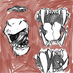 ambiguous_form ambiguous_gender big_fangs fangs mouth_shot open_mouth sharp_teeth simple_background solo teeth tongue lionfloof ambiguous_species 1:1 hi_res sketch sketch_page