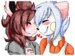 anthro anthrofied duo female glistening hair heart_symbol pokemorph romantic romantic_couple freeze-pop88 nintendo pokemon canid canine eeveelution flareon generation_1_pokemon generation_4_pokemon mammal pachirisu pokemon_(species) rodent sciurid shiny_pokemon 4:3 animated digital_media_(artwork) flipnote_studio_(artwork) low_res short_playtime