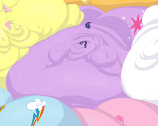 belly belly_expansion belly_squish big_belly big_butt big_cheeks blobby blue_body blue_eyes blue_hair blue_tail butt butt_expansion butt_squish cheek_expansion chubby_cheeks cutie_mark expansion eyelashes female feral group hair huge_belly huge_butt huge_cheeks hyper hyper_belly hyper_butt hyper_cheeks morbidly_obese morbidly_obese_female morbidly_obese_feral multicolored_hair multicolored_tail obese obese_female obese_feral one_eye_closed open_mouth orange_body overweight overweight_female overweight_feral pink_body pink_hair pink_tail pink_tongue purple_body purple_ears purple_eyes purple_hair purple_tail rainbow_tail red_mouth squish sunken_head sunken_limbs tail teeth tongue weight_gain white_body yellow_body yellow_ears yellow_tail art-act friendship_is_magic hasbro my_little_pony applejack_(mlp) fluttershy_(mlp) pinkie_pie_(mlp) rainbow_dash_(mlp) rarity_(mlp) twilight_sparkle_(mlp) equid equine horse mammal pony 2012 cel_shading colored digital_media_(artwork) hi_res shaded