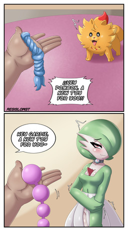 anthro border breasts clothed clothing dog_toy female feral first_person_view fur gardevoirite green_hair hair human_pov male mega_stone nervous nervous_smile not_furry open_mouth orange_body orange_fur pink_eyes pov_hands red_body red_eyes red_fur sex_toy simple_background small_breasts smile tail text tongue tongue_out white_body white_border white_skin regislowstart spring_art nintendo pokemon pokemon_winds_and_waves canid canine canis domestic_dog gardevoir generation_10_pokemon generation_3_pokemon human humanoid mammal pokemon_(species) pombon 2026 absurd_res digital_drawing_(artwork) digital_media_(artwork) english_text hi_res meme shaded signature