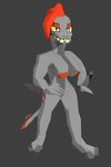 anthro bouncing_breasts breasts claws female grey_body hair low_poly non-mammal_breasts red_hair shark_tail sharp_teeth solo teeth spaziosqualo fish marine shark 3d_(artwork) animated digital_media_(artwork) short_playtime