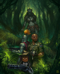 abs armor assault_rifle big_breasts blade breasts clothed clothing featureless_crotch female female_yautja fingerless_gloves forest gatling_gun gloves group gun handwear headgear helmet imminent_fight jewelry jungle knight machine_gun male military_uniform minigun monster_girl_(genre) muscular muscular_female necklace plant pose predator_mask ranged_weapon revealing_outfit rifle shrub skimpy tree trio unconvincing_armor uniform warrior weapon justsomenoob predator_(franchise) gondola_(spurdo) lord_mandalore mandaloregaming ssethtzeentach alien human humanoid mammal yautja 2022 absurd_res digital_drawing_(artwork) digital_media_(artwork) digital_painting_(artwork) hi_res meme painting_(artwork) pinup signature