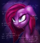 blue_eyes depressing depression female feral hair open_mouth pink_hair solo teeth text elzzombie friendship_is_magic hasbro my_little_pony pinkamena_(mlp) pinkamena_diane_pie pinkie_pie_(mlp) earth_pony equid equine horse mammal pony 2016 english_text