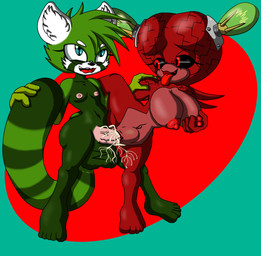 5_toes abdominal_bulge anthro areola ballerina_position balls big_balls big_brain big_breasts big_head black_nose black_sclera blue_eyes bodily_fluids breast_grab breasts cheek_tuft clitoris countershade_breasts countershade_face countershade_torso countershading cum cum_in_vagina cum_inside cum_on_balls cum_on_leg cum_on_penis cybernetic_eye cybernetics duo eyebrows eyelashes facial_tuft feet female flat_chested fur genital_fluids genitals grabbing_own_breast green_body green_fur gynomorph hand_on_breast huge_brain huge_head humanoid_feet intersex intersex/female light_bulb looking_at_another looking_up machine markings navel nipples nude open_mouth penetration penis pink_areola pink_nipples pink_penis plantigrade red_areola red_background red_body red_countershading red_eyes red_nipples red_vulva ring_(marking) ringed_tail sex simple_background small_breasts striped_markings striped_tail stripes tail tail_markings teal_background toes tongue tongue_out tuft vaginal vaginal_penetration vein veiny_penis vulva white_body white_countershading white_ears white_eyebrows white_inner_ear white_sclera zoner sega sonic_the_hedgehog_(series) ailu_(spbunny) annabelle_d._cerebella fan_character ailurid anthozoan aquatic brain_coral cnidarian coral mammal red_panda 2018 hi_res