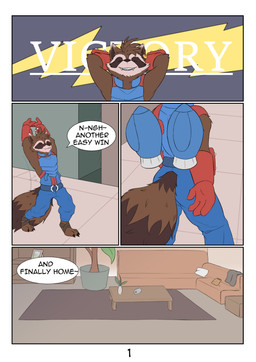 anthro bottomwear brown_body brown_fur clothed clothing dialogue ear_piercing ear_ring eyes_closed feet fingers fur furniture living_room male piercing ring_piercing simple_background skinsuit smile sofa solo speech_bubble standing stretching tail text tight_clothing toes topwear thunderlewd guardians_of_the_galaxy marvel marvel_rivals rocket_raccoon mammal procyonid raccoon absurd_res comic digital_media_(artwork) english_text hi_res