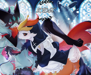 anal_fluids anal_juice_drip anthro anthro_on_anthro anus black_clothing black_legwear black_sclera black_stockings blurred_background blush bodily_fluids bra bra_down breasts cheek_tuft church clitoris clothed clothed_sex clothing clothing_aside detailed_background dripping duo facial_tuft female female/female female_anthro fingering fingering_partner floor frilly frilly_bra frilly_clothing frilly_underwear gem genital_fluids genitals horn improvised_sex_toy inside legs_up legwear light lingerie nipples nun_outfit open_mouth panties panties_aside partially_clothed pearl_(gem) penetration red_bra red_clothing red_eyes red_panties red_underwear sculpture sex small_breasts spade_tail spread_legs spreading stained_glass_window statue stockings sweat tail tears tears_of_pleasure tile tile_floor tongue tongue_out tuft underwear underwear_aside vaginal vaginal_fingering vaginal_fluid_drip vaginal_fluids vaginal_fluids_on_hand vaginal_penetration vulva wince window klipiezi nintendo pokemon fan_character cinderace demon felid feline generation_8_pokemon generation_9_pokemon hybrid lagomorph mammal meowscarada pokemon_(species) 2025 hi_res lighting