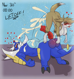 animal_genitalia animal_penis anthro anthro_on_feral anthrofied balls bestiality big_balls big_breasts big_penis blue_body blue_fur blush bodily_fluids breasts brown_body brown_fur claws cum cum_launch cum_on_chest cum_on_face duo ejaculation excessive_cum excessive_genital_fluids eyes_closed female female_on_feral feral fur genital_fluids genitals heart_symbol huge_balls intense_orgasm interspecies larger_feral larger_male leaking_breasts male male/female male_on_anthro nipples open_mouth penis pokephilia retracted_balls sharp_teeth size_difference smaller_anthro smaller_female smile teeth text tongue tongue_out white_body white_fur alex.fetter nintendo no_nut_november pokemon lucy_(alex.fetter) sampson_(alex.fetter) domestic_ferret generation_5_pokemon mammal mustelid musteline pokemon_(species) samurott true_musteline weasel english_text hi_res meme