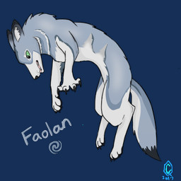 ambiguous_gender black_ear_tips dipstick_ears dipstick_tail ear_markings feral fur green_eyes grey_body grey_fur jumping markings multicolored_body multicolored_ears multicolored_fur quadruped solo tail tail_markings text white_body white_fur queen-clam wolves_of_the_beyond faolan_macduncan canid canine canis mammal wolf 1:1 2017 alpha_channel character_name