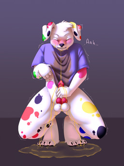 animal_genitalia animal_penis anthro balls blush bodily_fluids bottomless bottomless_male canine_genitalia canine_penis clothed clothing drinking drinking_urine erection genital_fluids genitals holding_own_penis holding_penis knot knotted_penis male male_peeing omorashi oral orgasm peeing peeing_on_face peeing_on_self peeing_while_erect penis puddle simple_background steam urine urine_in_mouth urine_in_own_mouth urine_on_face urine_on_ground urine_on_self urine_pool urine_stream watersports kisha_(artist) gbcreator canid canine canis dalmatian domestic_dog mammal 3:4 hi_res