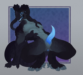 animal_genitalia animal_penis anthro anus blush bodily_fluids claws erection genital_fluids genitals glowing glowing_anus glowing_genitalia glowing_penis male paws penis presenting simple_background solo tail tapering_penis teeth ravedoq mythology dragon mythological_creature mythological_scalie scalie digital_media_(artwork) hi_res
