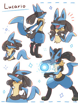 ambiguous_gender anthro butt emanata eyes_closed fangs featureless_crotch fur happy multicolored_body open_mouth pawpads paws red_eyes simple_background solo sparkles spikes spikes_(anatomy) tail teeth text tongue yellow_body yellow_fur nekogyo122 nintendo pokemon generation_4_pokemon lucario pokemon_(species) 2024 3:4 absurd_res english_text hi_res