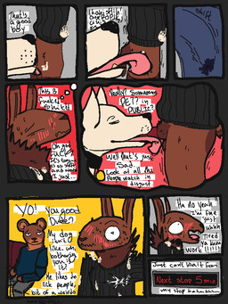 ambiguous_gender anthro anthro_on_feral anthro_penetrating anthro_penetrating_feral bestiality black_clothing black_sweater black_topwear blue_bottomwear blue_clothing blue_pants blush bodily_fluids bottomwear brown_body brown_fur clothing cum cum_on_clothing cum_on_hand dialogue erection erection_under_clothing fantasizing fellatio feral feral_penetrated feral_temptation fur genital_fluids group guilty licking_cum male male/ambiguous neck_tuft nervous oral oral_penetration pants penetration penile precum precum_through_clothing public public_transportation sex sitting speech_bubble standing stealth_sex sweater text topwear train trio tuft vehicle wet wet_clothing qwaxi~lixard canid canine canis domestic_dog lagomorph leporid mammal rabbit 2026 3:4 colored comic english_text flat_colors