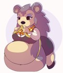 after_vore anthro belly big_breasts breasts duo female female_pred overweight simple_background vore white_background malachi21148 animal_crossing nintendo label_able eulipotyphlan hedgehog mammal 2018 hi_res