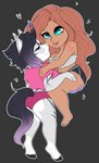 blue_eyes chibi clothing duo female female/female hooves horn panties plantigrade shirt stripes topwear underwear unguligrade purrplepaw mythology jacqueline_alarie_(mirlinthloth) sasha_ariel_jones equid equine human mammal mythological_creature mythological_equine unicorn absurd_res hi_res