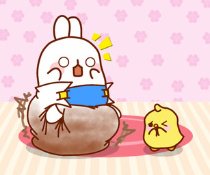 ambiguous_gender anthro beak blush clothed clothing diaper diaper_only disgust duo excessive_feces feces hyper hyper_feces pooping scatplay shocked smelly soiled_diaper soiling soiling_diaper topless unclean_diaper used_diaper using_diaper wearing_diaper semondemon666 millimages molang_(series) molang piu_piu avian bird chicken galliform lagomorph leporid mammal phasianid rabbit 6:5 absurd_res hi_res