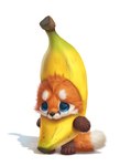 ambiguous_gender anthro banana banana_costume blue_eyes bodily_fluids brown_body brown_fur clothing costume crying food food_costume fruit fruit_costume fur orange_body orange_fur plant sad simple_background solo tears whiskers white_background white_body white_fur silverfox5213 big_nug canid canine fox mammal red_fox true_fox 2023 digital_media_(artwork) digital_painting_(artwork) meme