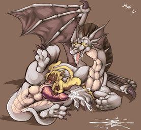 4_toes animal_genitalia anthro anthro_on_feral anus balls bestiality big_penis blonde_hair bodily_fluids breasts brown_background claws cum cum_on_ground cumshot drooling duo ejaculation erection feet female female_on_feral feral foreskin fur genital_fluids genital_slit genitals hair handjob hindpaw humanoid_genitalia humanoid_penis hypnosis interspecies larger_male male male/female male_on_anthro membrane_(anatomy) membranous_wings messy mind_control multicolored_body multicolored_fur orange_eyes orgasm paws penile penis raised_tail ringed_eyes saliva sex sharp_teeth simple_background size_difference smaller_female soles spread_legs spreading tail teeth toe_claws toes tongue tongue_out two_tone_body two_tone_fur wings yellow_eyes conditional_dnp ebonychimera mythology dragon haplorhine mammal monkey mythological_creature mythological_scalie primate scalie 2012 absurd_res digital_media_(artwork) hi_res