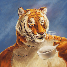 anthro container cup front_view fur holding_container holding_cup holding_object male male_anthro mouth_closed narrowed_eyes nude orange_body orange_eyes orange_fur simple_background solo striped_body striped_fur striped_neck stripes whiskers white_body white_fur satanic_monkey felid mammal pantherine tiger 1:1 bust_portrait detailed icon portrait