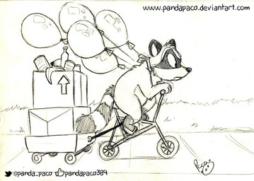 anthro balloon bicycle facial_markings glistening glistening_nose grass head_markings inflatable leg_markings logo male male_anthro markings mask_(marking) mouth_closed nude outside plant side_view sitting socks_(marking) solo striped_markings striped_tail stripes tail tail_markings vehicle pandapaco mammal procyonid raccoon artist_logo monochrome signature sketch traditional_media_(artwork)