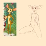 anthro breasts featureless_breasts featureless_crotch female jewelry looking_at_viewer monotone_background navel necklace necklace_only nude simple_background solo onunoxu big_mouth_(series) mating_season_(series) netflix deer mammal 1:1 2025 reference_image