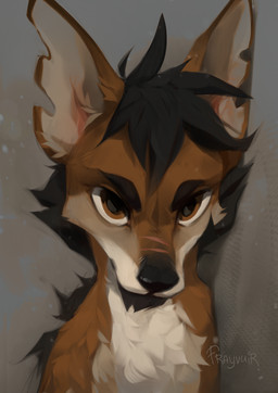 ambiguous_gender countershade_torso countershading feral front_view fur hair looking_at_viewer scar simple_background solo reysi canid canine mammal 2026 digital_drawing_(artwork) digital_media_(artwork) male_(lore)