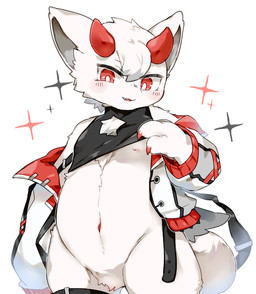 2_horns ambiguous_anthro ambiguous_gender anthro biped blush bottomless bottomless_ambiguous bottomless_anthro bottomwear bottomwear_down breasts chest_tuft clothed clothed_ambiguous clothed_anthro clothing clothing_lift crop_top crotch_tuft featureless_breasts featureless_crotch front_view fur fur_tuft head_tuft horn jacket looking_at_viewer navel nipple_outline non-mammal_navel open_clothing open_jacket open_mouth open_smile open_topwear pants pants_down partially_clothed red_eyes red_horn shirt shirt_lift simple_background slim slim_ambiguous slim_anthro smile solo sparkles topwear tuft undressing_self white_background young young_ambiguous young_anthro ookm mythology dragon furred_dragon furred_scalie mythological_creature mythological_scalie scalie 2023 cel_shading digital_drawing_(artwork) digital_media_(artwork) shaded