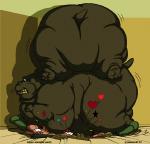 crush duo_focus fatbaroo group morbidly_obese obese overweight pain_stars pinned size_difference squish adamcik bigbaroo_(artist) canid canine canis common_hippopotamus hippopotamid mammal wolf 2015 digital_media_(artwork)