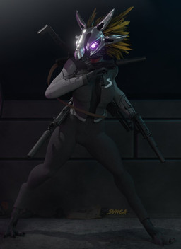 3_fingers 3_toes anthro armor barefoot bottomwear breasts camel_toe claws clothing digitigrade feather_hair feathered_crest feathers feet female fingers glowing glowing_eyes grey_body gun gun_sling handgun head_crest headgear helmet holding_gun holding_handgun holding_object holding_pistol holding_ranged_weapon holding_weapon jacket mac-10 machine_pistol non-mammal_breasts pants pink_eyes pistol pseudo_hair ranged_weapon sharp_teeth shotgun silencer solo spas-12 spread_legs spreading standing submachine_gun teeth tight_bottomwear tight_clothing tight_pants toe_claws toes topwear weapon weapon_on_back yellow_body yellow_feathers synca pickle_juice_(modeler) halo_(series) microsoft xbox_game_studios syn_cah alien avian kig-yar scalie t'vaoan 3d_(artwork) colored digital_media_(artwork)
