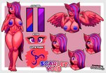 anthro big_breasts blue_nipples breasts female magenta_hair nipples purple_eyes red_body solo tail thick_thighs wings darkadibuja fan_character animal_humanoid equid equid_humanoid equine horse humanoid mammal mammal_humanoid pegasus_humanoid pony absurd_res hi_res