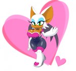 anthro big_breasts big_ears boots breasts cleavage clothed clothing female footwear gesture high_heeled_boots high_heels looking_at_viewer shoes snaggle_tooth solo thick_thighs waving waving_at_viewer wide_hipped_female wide_hips bit-small sega sonic_the_hedgehog_(series) rouge_the_bat bat mammal digital_media_(artwork)