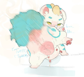 anal_fluids animal_genitalia animal_vulva anus belly bodily_fluids bubble canine_genitalia canine_vulva crossgender fart female feral fur genital_fluids genitals green_eyes grin horn inner_ear_fluff looking_pleasured motion_blur multicolored_body multicolored_fur musk musky_anus nipples pawpads pelvic_thrust raised_leg rear_view simple_background smelly smelly_butt smile snot snot_bubble solo sweat tail tears tears_of_pleasure teeth text tuft twerking vaginal_fluid_string vaginal_fluids vocalization vulva white_background iigomeow fabulous_beasts mythology tianlu_(fabulous_beasts) mythological_creature colored_sketch hi_res sketch