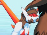 anthro blue_eyes bodily_fluids brown_body brown_fur crossgender cum cum_in_mouth cum_inside duo femboy fur genital_fluids holding_mouth male male/male oral hehel nintendo pokemon generation_3_pokemon generation_7_pokemon latias legendary_pokemon pokemon_(species) zeraora 4:3 hi_res